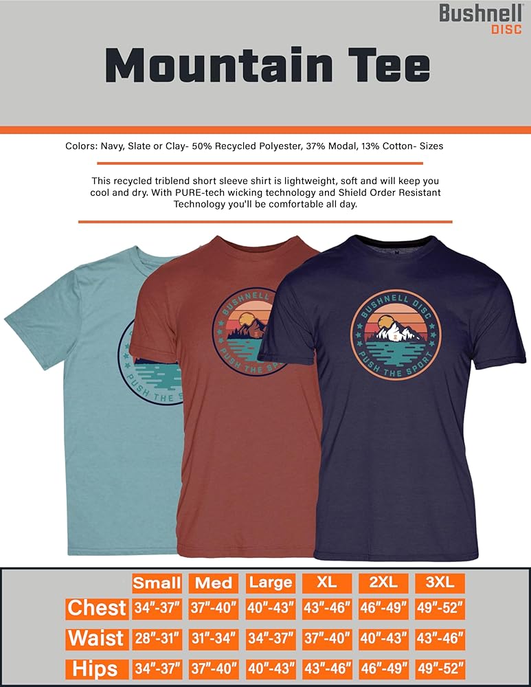 Amazon.com: Bushnell Disc Golf Graphic T-Shirt, Push The